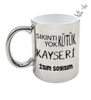 Kayseri Temalı Kişiye Özel İsim ve/veya Fotoğraflı Kupa Bardak No:X025-038 (Gümüş)