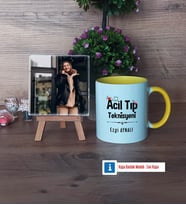 Acil Tıp Teknisyeni Fotoğraflı Dekoratif Taş, Kupa Bardak Beyaz Hediye (Model 7)
