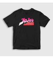 Presmono Unisex Çocuk Beyaz Logo Anime Jojo T-Shirt 322669tt (Siyah)