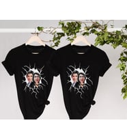 BK Gift Kişiye Özel Sevgililer Karikatürlü İkili Siyah T-shirt Seti, Sevgililer Hediye, Çift Hediyesi, Yıl Dönümü Hediyesi, Kişiye Özel Tişört (Model 2)
