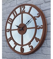 Markakanvas Metal  AYNALI Duvar Saati  ( Çap 50 cm -Çap 80 cm ) (Bakır)