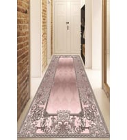 Dijital Baskılı Kaymaz Taban Yıkanabilir Modern Yolluk Ve Koridor Halısı NDU-HK-81 (Pembe)