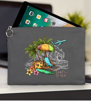 BK Gİft Yaz Temalı-9 Tablet Çantası 30x21cm(12 Renk Seçeneği), Ipad Çantası, Baskılı Tablet Kılıfı (Antrasit)