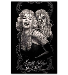 Cakapuzzle Manriy Monroe İçindeki Mutsuz Maske Görseli Puzzle Yapboz MDF (Ahşap) (255 Parça)