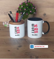Arkadaşa Hediye Kalemlik, Kupa Bardak T Kişiye Özel Hediye (Model 12)