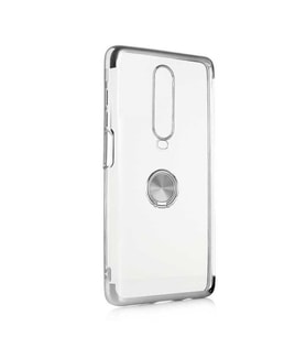Xiaomi Poco X2 Kılıf Gess Kenarları Renkli Yüzük Aparatlı Kılıf (Gri)