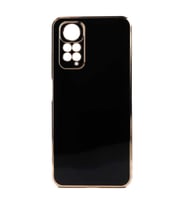 Xiaomi Redmi Note 11S Global Kılıf Kenarları Gold Kamera Korumalı Renkli Pastel Silikon Açık Yeşil BARK (Siyah)