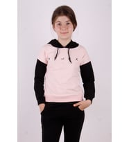 Toontoy Kız Çocuk Relax Baskılı Sweatshirt (Pudra)