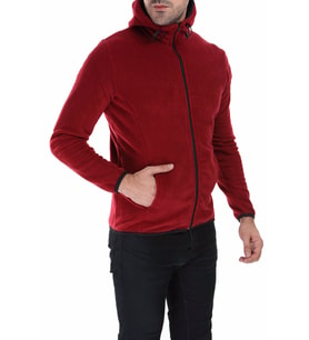 Ghassy Co. Erkek Kapşonlu Polar Ceket 7 Renk (Bordo)
