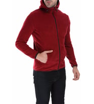 Ghassy Co. Erkek Kapşonlu Polar Ceket 7 Renk (Bordo)