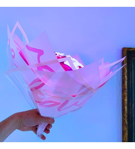 LOVE Buket, Işıklı Özel Tasarım Kelebek Buketi (Pembe)