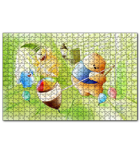 Cakapuzzle Ayı Bubu ve Topaçlar  Puzzle Yapboz MDF (Ahşap) (1000 Parça)