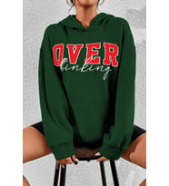 Unisex Over Thinking Baskılı Sweatshirt (Yeşil)