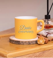 Kişiye Özel Tasarımlı Renkli Nescafe/Çay Fincanları 220 ML & Model No SC-1974 (Sarı)