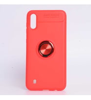 Samsung Galaxy M10 Kılıf Yüzüklü Magnetli Ravel Case (Kırmızı)