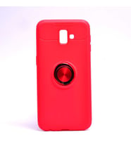 Samsung Galaxy J6 Plus Kılıf Yüzüklü Magnetli Ravel Case (Kırmızı)