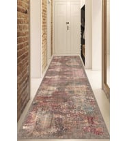 Dijital Baskılı Kaymaz Taban Yıkanabilir Modern Yolluk Ve Koridor Halısı NDU-HT-136 (Pembe)