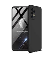 Samsung Galaxy A72 Kılıf 3 Parça Slim Sert Silikon Kapak AYS (Siyah)