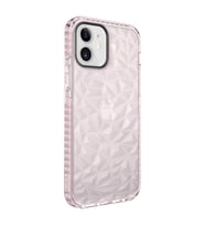 Uyumlu Model Apple iPhone 12 Kılıf Bumper Şeffaf Buzlu Kapak (Pembe)