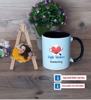 Sağlık Teknikeri Kupa Bardak Beyaz ve Fotoğraflı Ahşap Anahtarlık HediyeTıp Bayramı Hediyesi (Model 11)