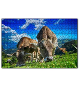 Cakapuzzle Yayladaki İnekler  Puzzle Yapboz MDF (Ahşap) (255 Parça)