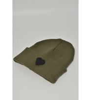 Moxxo Sevgililer Günü Özel Koleksiyonu Siyah Kalp Figürlü Pembe Renk Unisex Erkek/Kadın Bere (Koyu Yeşil)