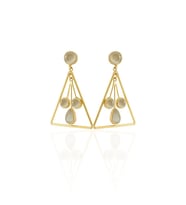 Kadir Jewellery 22 Ayar Altına Kaplama Kadın Sallantılı Küpe -El İşçiliği Ve Hipoalerjenik Küpe (Beyaz)