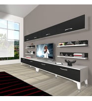 Decoraktiv Eko 360Y Slm Silver Tv Ünitesi Tv Sehpası (Siyah - Beyaz)