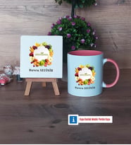 Diyetisyen Dekoratif Taş, Kupa Bardak Kırmızı Hediye (Model 5)