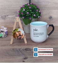 Sevgiliye Hediye Kupa Bardak Beyaz ve Fotoğraflı Ahşap Anahtarlık Hediye (Model 10)