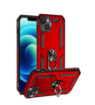 Apple iPhone 14 Plus Kılıf Yüzüklü Standlı Manyetikli Armor Zırh (Kırmızı)