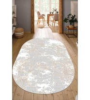 Dijital Baskılı Kaymaz Taban Yıkanabilir Oval Salon Halısı Mutfak Halısı Yolluk NDO-SD-260 (Çok Renkli)