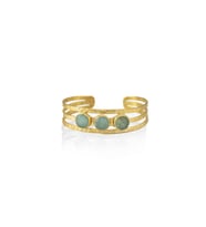 Kadir Jewellery 22 Ayar Altın Kaplama El İşçiliği Zirkon Taşlı Kadın Kaburga Bilezik (Açık Mavi)