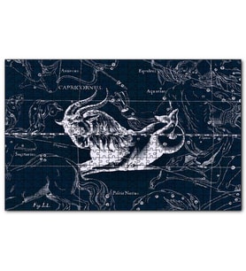 Cakapuzzle Koç Burcu Görseli Siyah Beyaz Puzzle Yapboz MDF (Ahşap) (255 Parça)