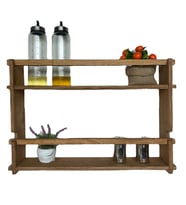 Ahşap Dekoratif Çocuk Odası, Mutfak, Banyo Rafı Ve Montessori Kitaplık Raf 2'li 55 Cm. (Kahverengi)