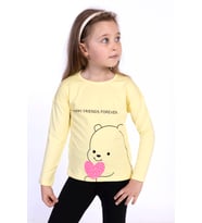 Toontoy Kız Çocuk Baskılı Tişört (Sarı)