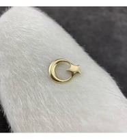 Ay Yıldız Model 925 Ayar Gümüş Erkek Yaka İğnesi Özel Gün Hediyesi (Gold)