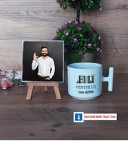 Jeoloji Mühendisi Fotoğraflı Dekoratif Taş, Kupa Bardak Beyaz Hediye (Model 12)