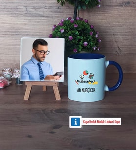 Muhasebeci Fotoğraflı Dekoratif Taş, Kupa Bardak Beyaz Hediye (Model 3)