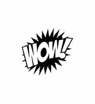 Wow Araba Sticker siyah 15x14 CM (Siyah)