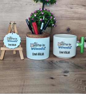 Matematik Mühendisi Hediye Sepeti Kupa Bardak T Kulplu, Kalemlik ve Anahtarlık Mühendisler Günü Hediyesi (Model 8)