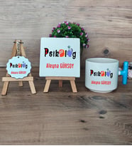 Psikolog Hediye Seti Kupa Bardak T Kulplu, Dekoratif Taş, Anahtarlık Psikoloğa Hediye (Model 3)