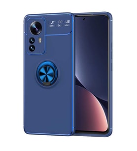 Xiaomi Mi 12 Pro Kılıf Zore Ravel Yüzüklü Silikon Kılıf (Mavi)