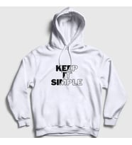 Presmono Unisex Beyaz Keep It Simple Kapüşonlu Sweatshirt 510060tt (Beyaz)