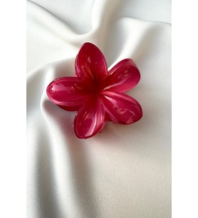 Lotus Hibiscus Çiçeği Premium Çiçek Mandal Toka 7.5 cm (Vişne)
