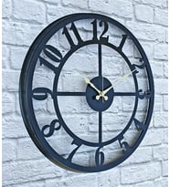 Markakanvas Metal Duvar Saati  ( Çap 50 cm -Çap 80 cm ) (Siyah)