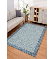 Dijital Kaymaz Taban Yıkanabilir Renkli Salon Halısı Mutfak Halısı Yolluk ND-SD-997 (Mavi)