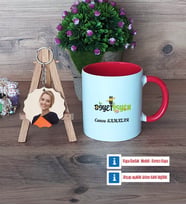 Diyetisyen Kupa Bardak Beyaz ve Fotoğraflı Ahşap Anahtarlık Hediye Diyetisyene Hediye Diyetisyenler Günü Hediyesi (Model 2)