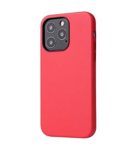 Apple iPhone 13 Pro Kılıf Eyzi Kadife İç Yüzey Suni Deri Kılıf (Kırmızı)