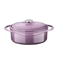 Lava Döküm Oval Tencere Döküm Demir Kapak Heritage Serisi Ölçü 22x28cm. (Mor)
